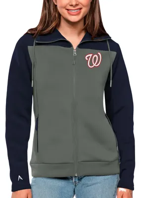 Antigua Women's Washington Nationals Navy Protect Jacket