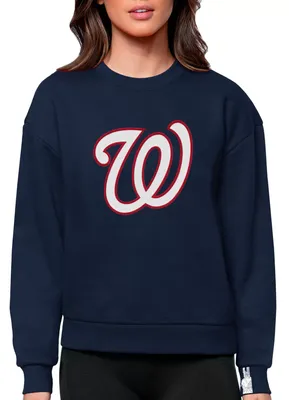 Antigua Women's Washington Nationals Navy Victory Crew Pullover