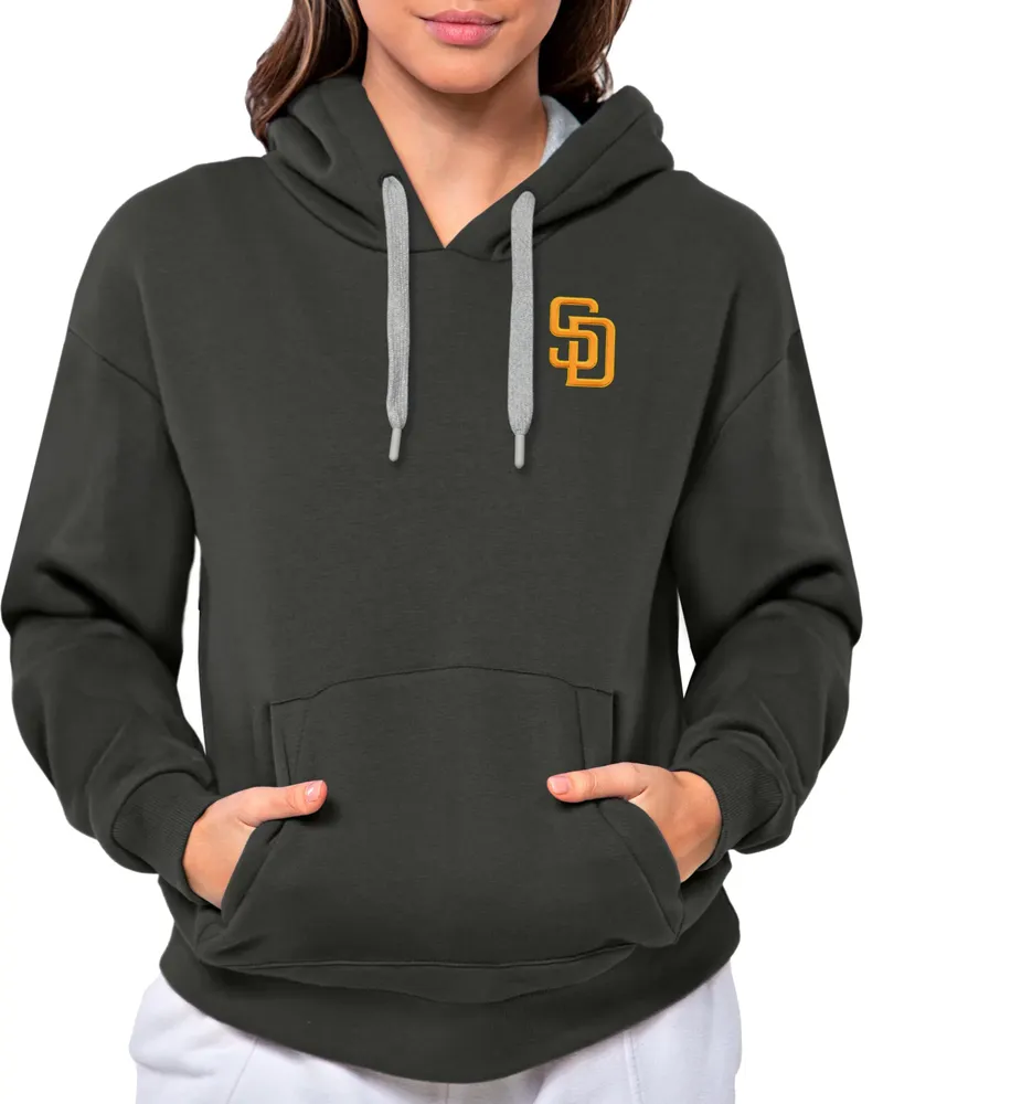 Antigua Women's San Diego Padres Charcoal Victory Hooded Pullover