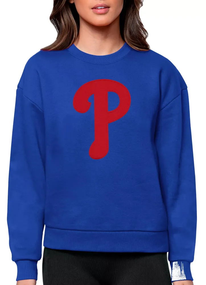 Antigua Women's Philadelphia Phillies Royal Victory Crew Pullover