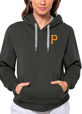 Antigua Women's Pittsburgh Pirates Charcoal Victory Hooded Pullover