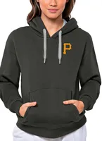 Antigua Women's Pittsburgh Pirates Charcoal Victory Hooded Pullover