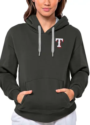 Antigua Women's Texas Rangers Charcoal Victory Hooded Pullover