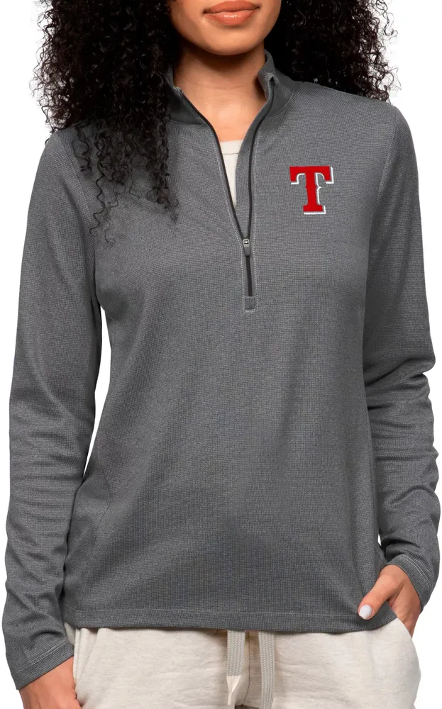 Antigua Women's Texas Rangers Charcoal Epic 1/4 Zip Pullover