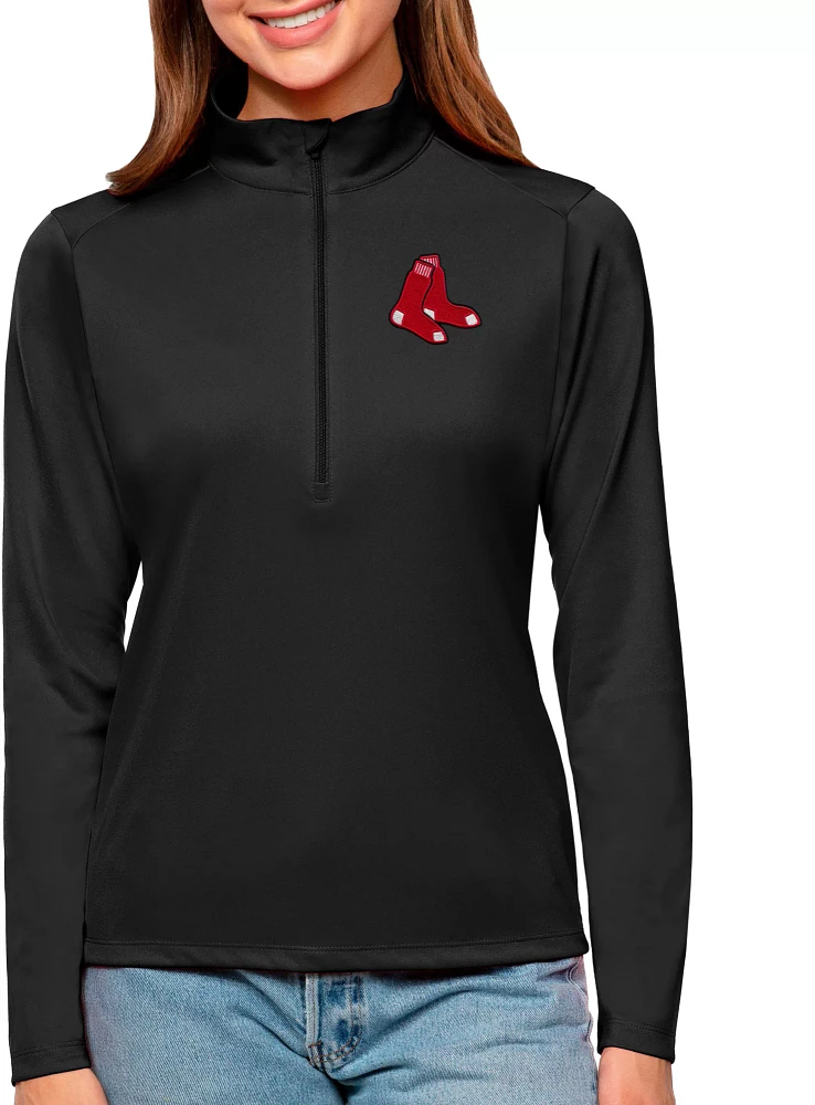 Antigua Women's Boston Red Sox Tribute 1/ Zip Pullover