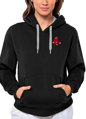 Antigua Women's Boston Red Sox Black Victory Hooded Pullover