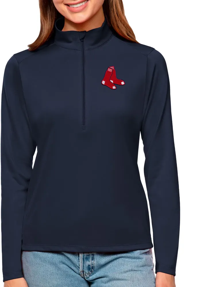 Antigua Women's Boston Red Sox Navy Tribute 1/ Zip Pullover