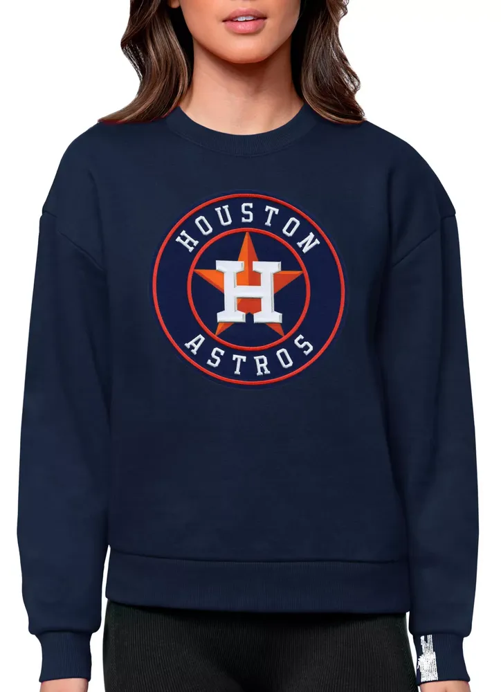 Antigua Women's Houston Astros Navy Victory Crew Pullover