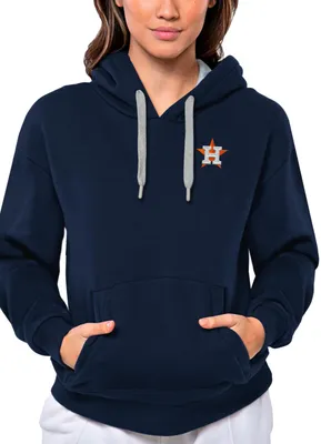 Antigua Women's Houston Astros Navy Victory Hooded Pullover