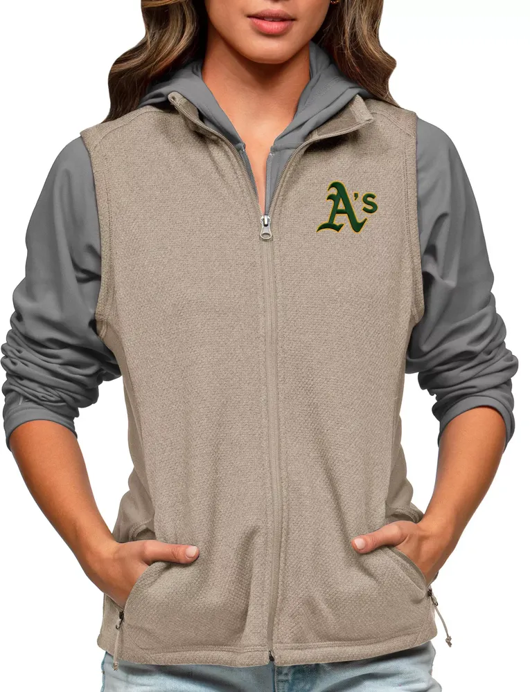 Antigua Women's Oakland Athletics Oatmeal Course Vest