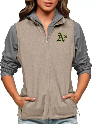 Antigua Women's Oakland Athletics Oatmeal Course Vest