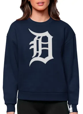 Antigua Women's Detroit Tigers Navy Victory Crew Pullover