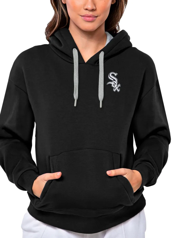 Antigua Women's Chicago White Sox Black Victory Hooded Pullover