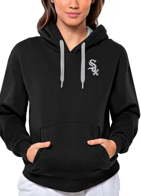 Antigua Women's Chicago White Sox Black Victory Hooded Pullover