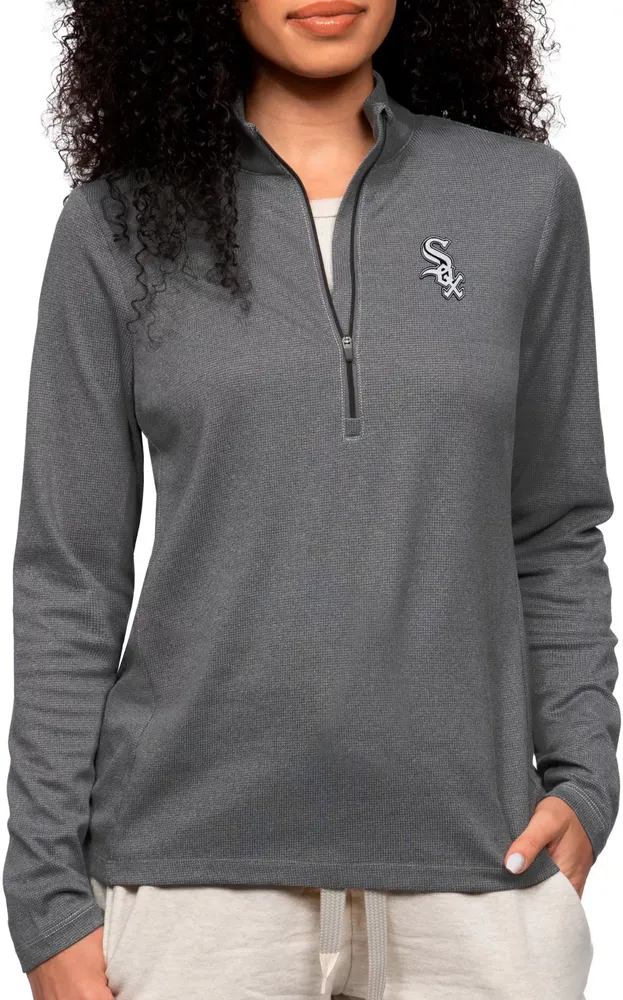 Antigua Women's Chicago White Sox Charcoal Epic 1/4 Zip Pullover