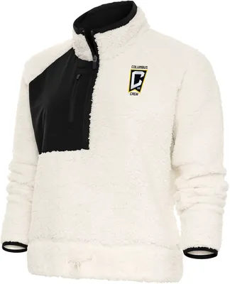 Antigua Women's Columbus Crew 2023 Fusion White Quarter-Zip Pullover