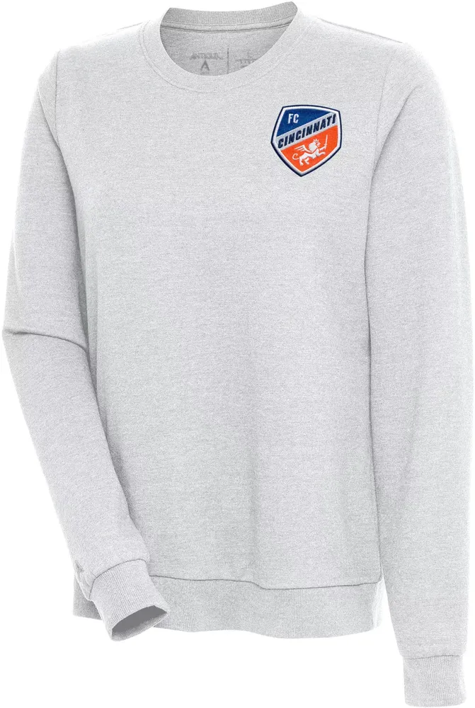 Antigua Women's FC Cincinnati Action Grey Crew Sweatshirt