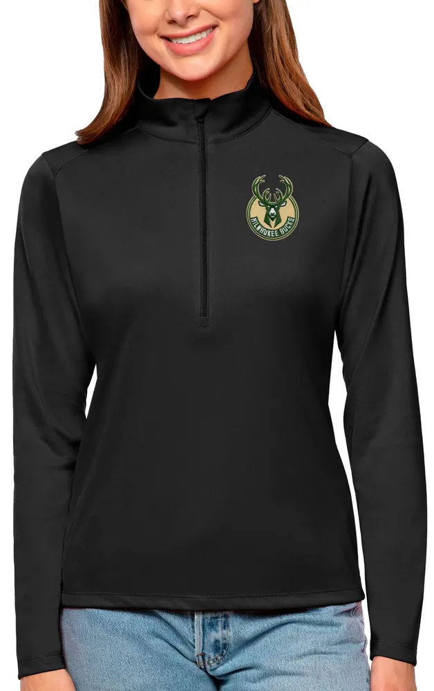 Antigua Women's Milwaukee Bucks Tribute Pullover Sweater