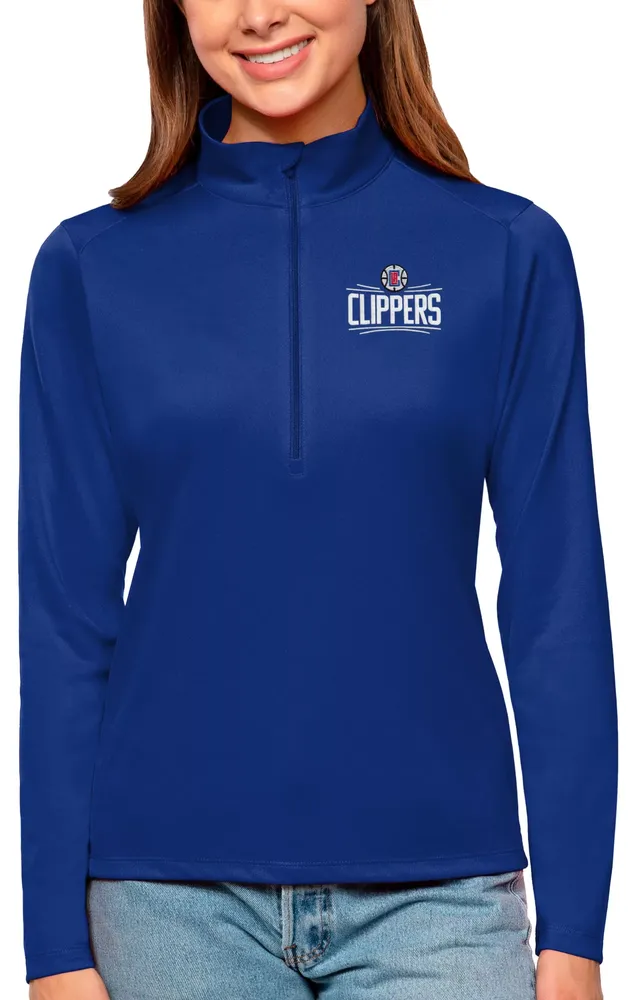 Antigua Women's Los Angeles Clippers Tribute Royal Pullover Sweater