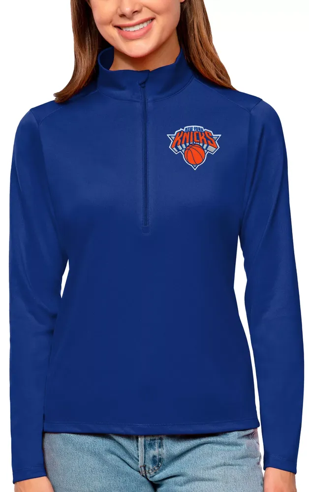 Antigua Women's New York Knicks Tribute Royal Pullover Sweater