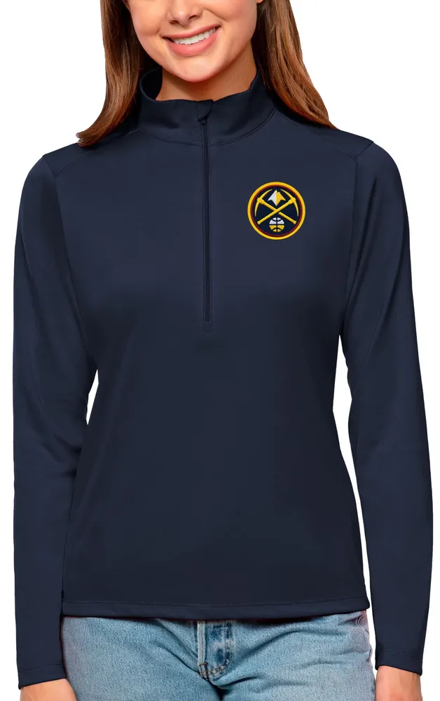 Antigua Women's Denver Nuggets Tribute Navy Pullover Sweater