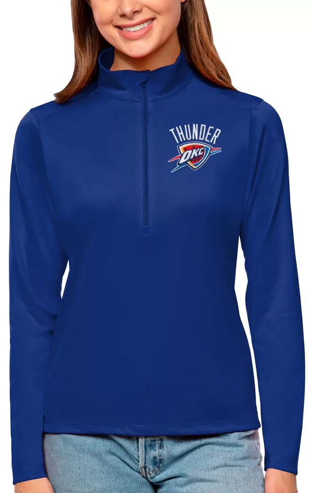 Antigua Women's Oklahoma City Thunder Tribute Royal Pullover Sweater