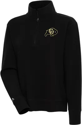 Antigua Women's Colorado Buffaloes Black Portal 1/4 Zip Jacket