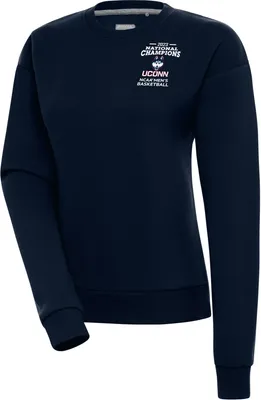 Antigua Women's UConn Huskies Navy 2023 Men's Basketball National Champions Victory Crewneck Sweatshirt