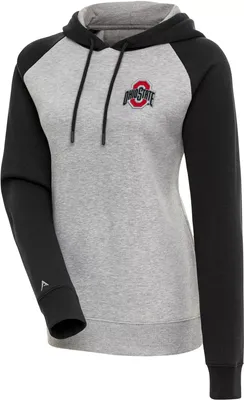 Antigua Women's Ohio State Buckeyes Black Victory Colorblock Pullover Hoodie