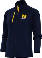 Antigua Women's Michigan Wolverines Football Navy Generation 1/4 Zip Pullover