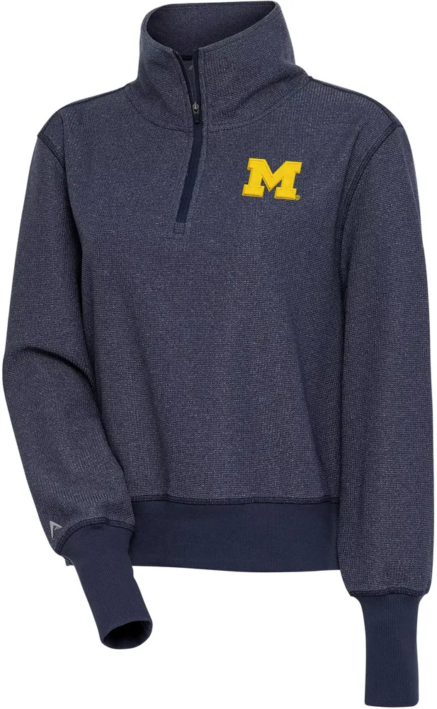 Antigua Women's Michigan Wolverines Navy Upgrade 1/2 Zip