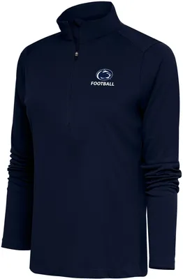 Antigua Women's Penn State Nittany Lions Football Navy Tribute 1/4 Zip Pullover