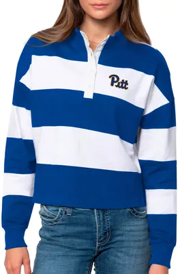 Antigua Women's Pitt Panthers Blue Rugby Long Sleeve Shirt