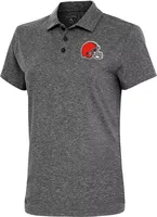 Antigua Women's Cleveland Browns Black Heather Polo