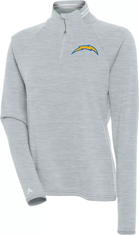 Antigua Women's Los Angeles Chargers Milo Grey Pullover