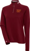 Antigua Women's Washington Commanders Milo Cabernet/White Quarter-Zip Long Sleeve T-Shirt