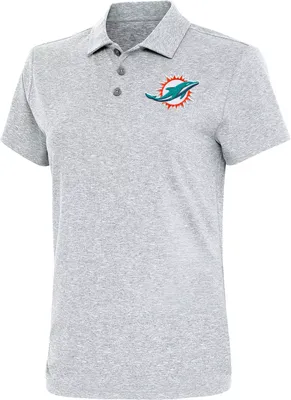 Antigua Women's Miami Dolphins Grey Polo