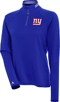 Antigua Women's New York Giants Milo Dark Royal/White Quarter-Zip Long Sleeve T-Shirt