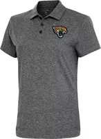 Antigua Women's Jacksonville Jaguars Black Heather Polo