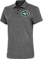 Antigua Women's New York Jets Black Heather Polo