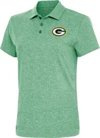 Antigua Women's Green Bay Packers Dark Pine Heather Polo