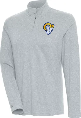 Antigua Women's Los Angeles Rams Confront Grey Quarter-Zip Long Sleeve T-Shirt