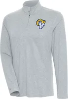 Antigua Women's Los Angeles Rams Confront Grey Quarter-Zip Long Sleeve T-Shirt