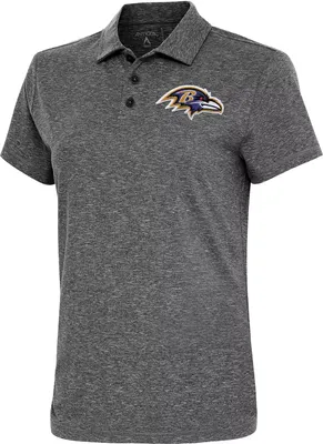 Antigua Women's Baltimore Ravens Black Heather Polo