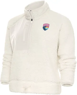 Antigua Women's San Diego Wave 2023 Fusion White Quarter-Zip Pullover