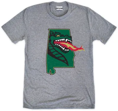Where I'm From Adult UAB Blazers Grey Dragon State T-Shirt