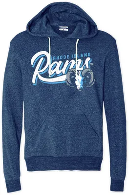 Where I'm From Adult Rhode Island Rams Navy Script Pullover Hoodie