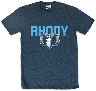 Where I'm From Adult Rhode Island Rams Navy Rhody T-Shirt