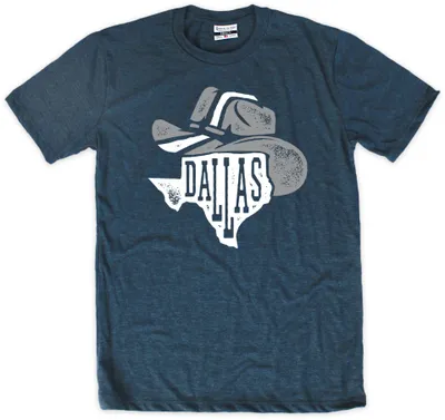 Where I'm From Adult Dallas Navy State Hat T-Shirt