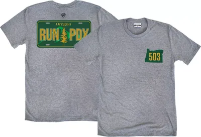 Where I'm From Portland Grey Run PDX Plate T-Shirt